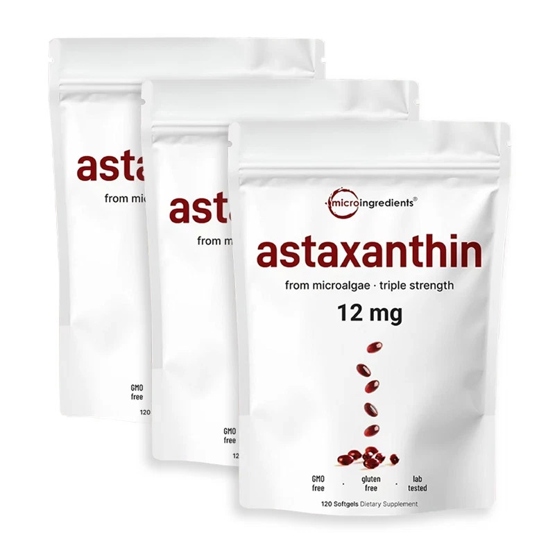 Astaxanthin 12mg Antioxidant Supplements Fresh Microalgae Eye Joint Skin Wellnes