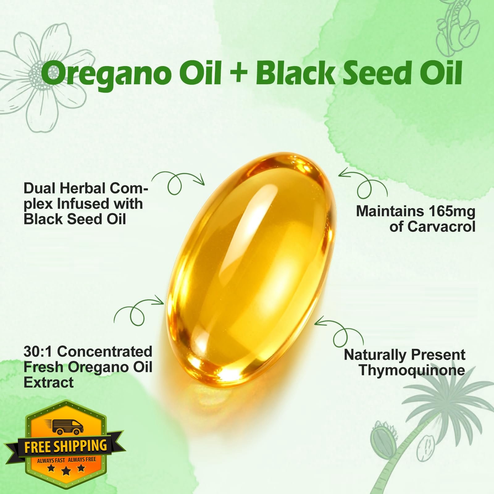 Beword Oil Oregano Black Seed Oil 280 Softgels