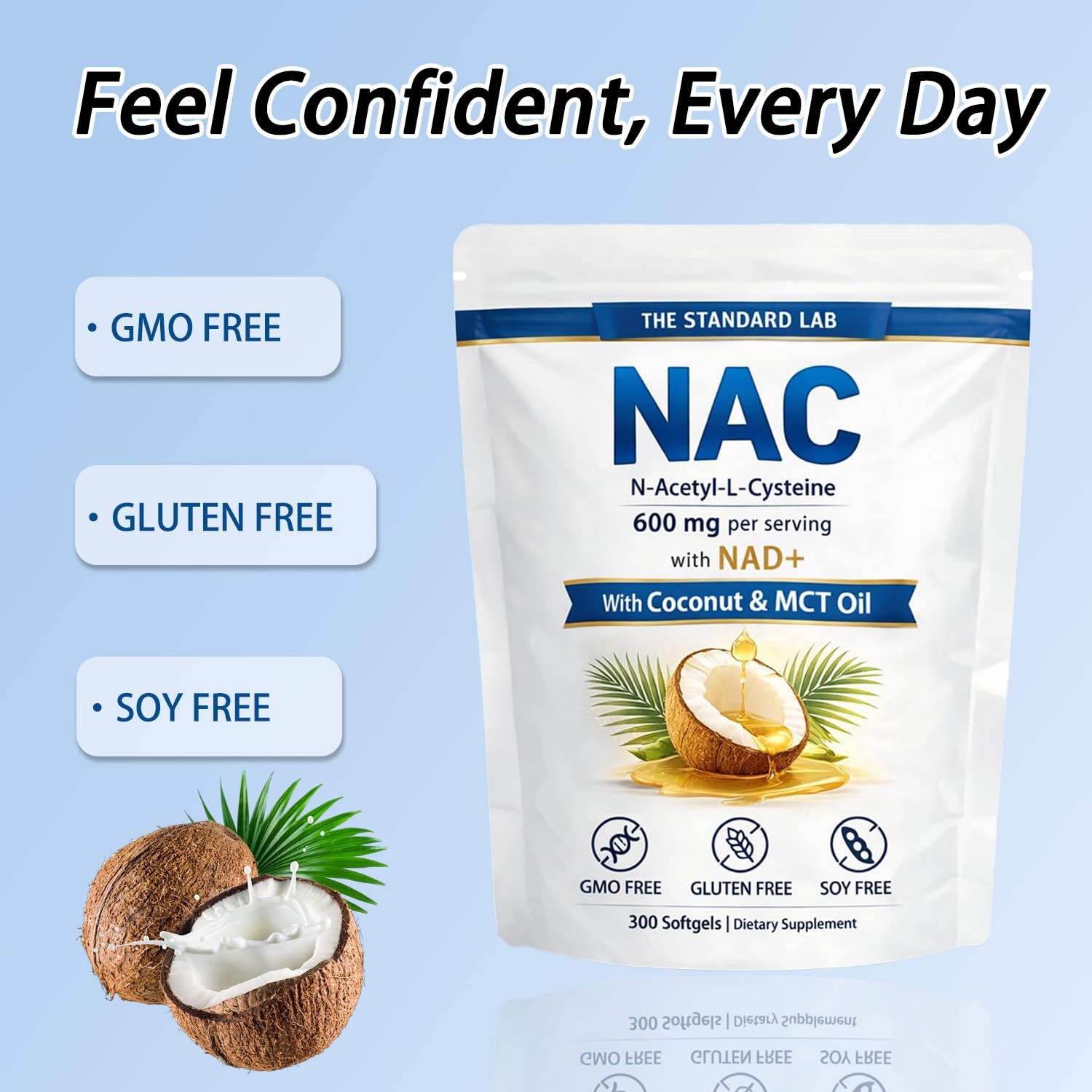 The standard lab NAC 600mg | N-Acetyl Cysteine with 300 Count (Pack of 1)