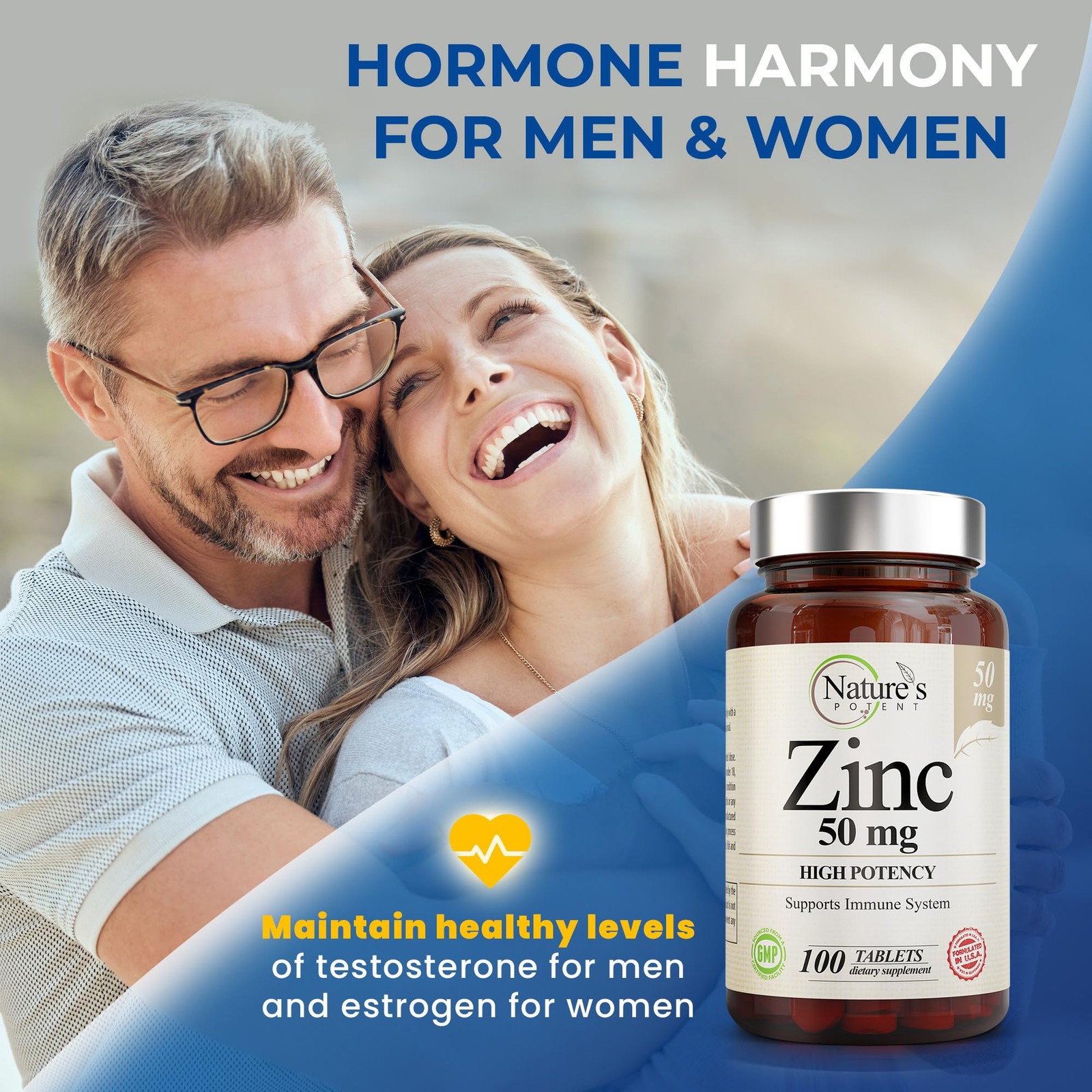 Zinc 50mg [High Potency] Supplement – Immune Support 100 Count (Pack of 1)