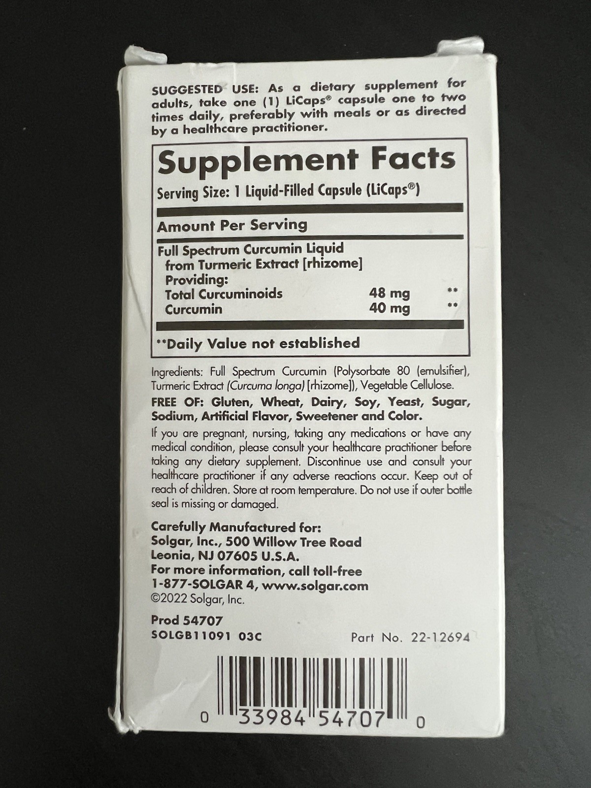 Solgar Full Spectrum Curcumin Softgel Capsule – 60 Servings Exp 06/2026!
