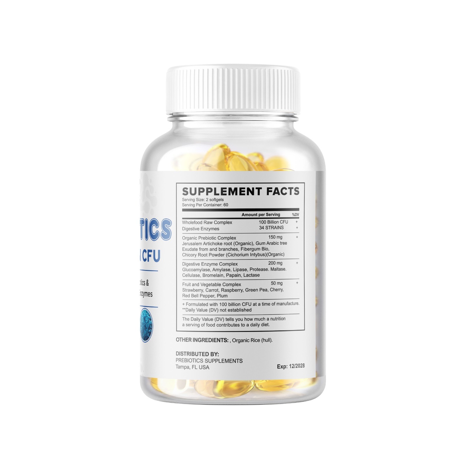 Digestive Enzymes Prebiotic & Probiotics Gas, Constipation & Bloating Relief 100