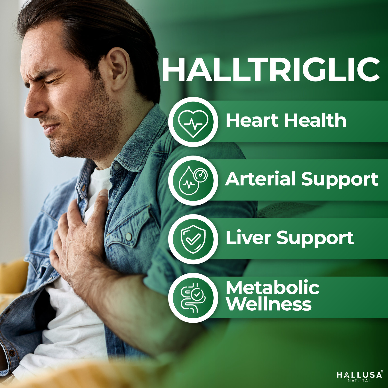 HALLTRIGLIC – Heart Health – Lower Triglycerides & Cholesterol – 100 Tabs