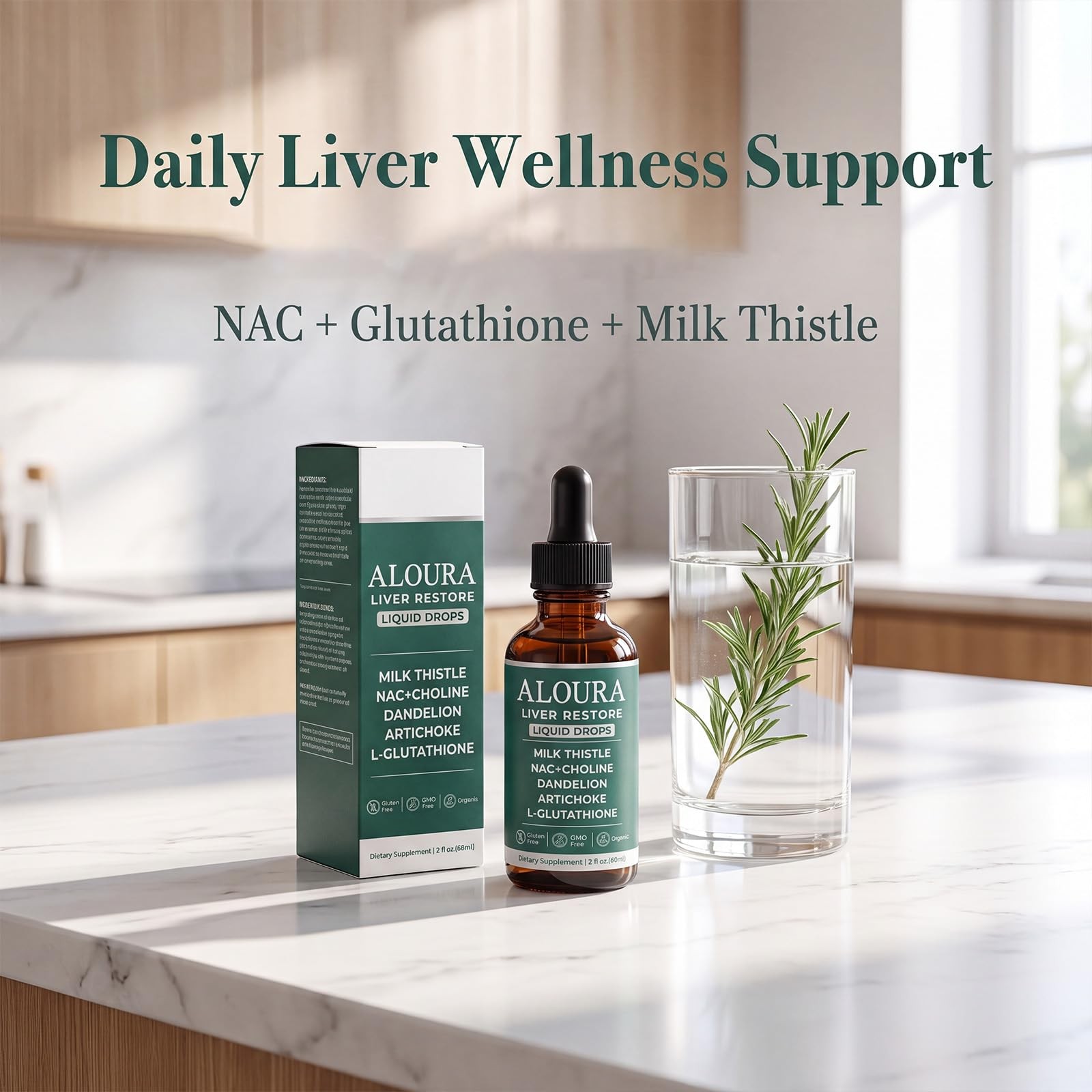 Liver Restore Drops, Liquid Liver Support Drops with NAC,L-Glutathione & Choline