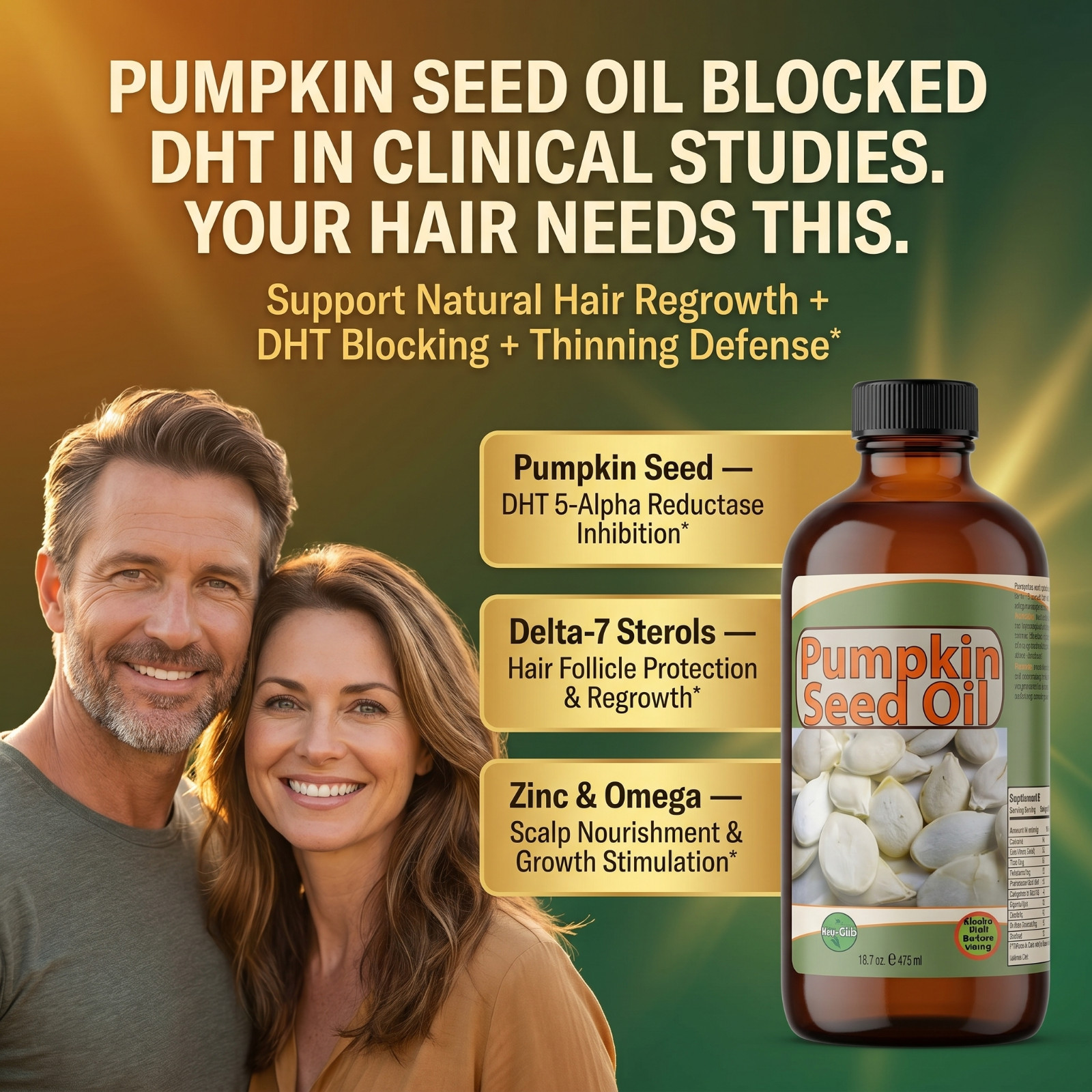 PUMPKIN SEED OIL – Pure Cold Pressed, Bladder & Heart Health Hair Growth – 16oz