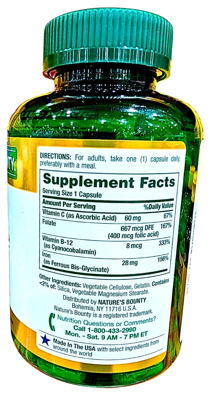 Nature’s Bounty Iron Glycinate 300 Count EXP 04/2028
