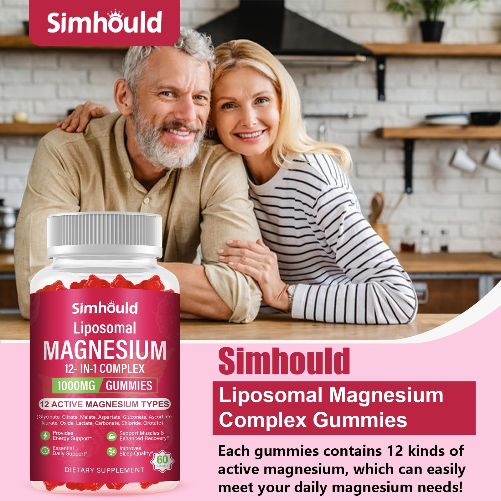 2 Packs Liposomal Magnesium Complex Gummies-as 12 Forms of Magnesium Citrate,…