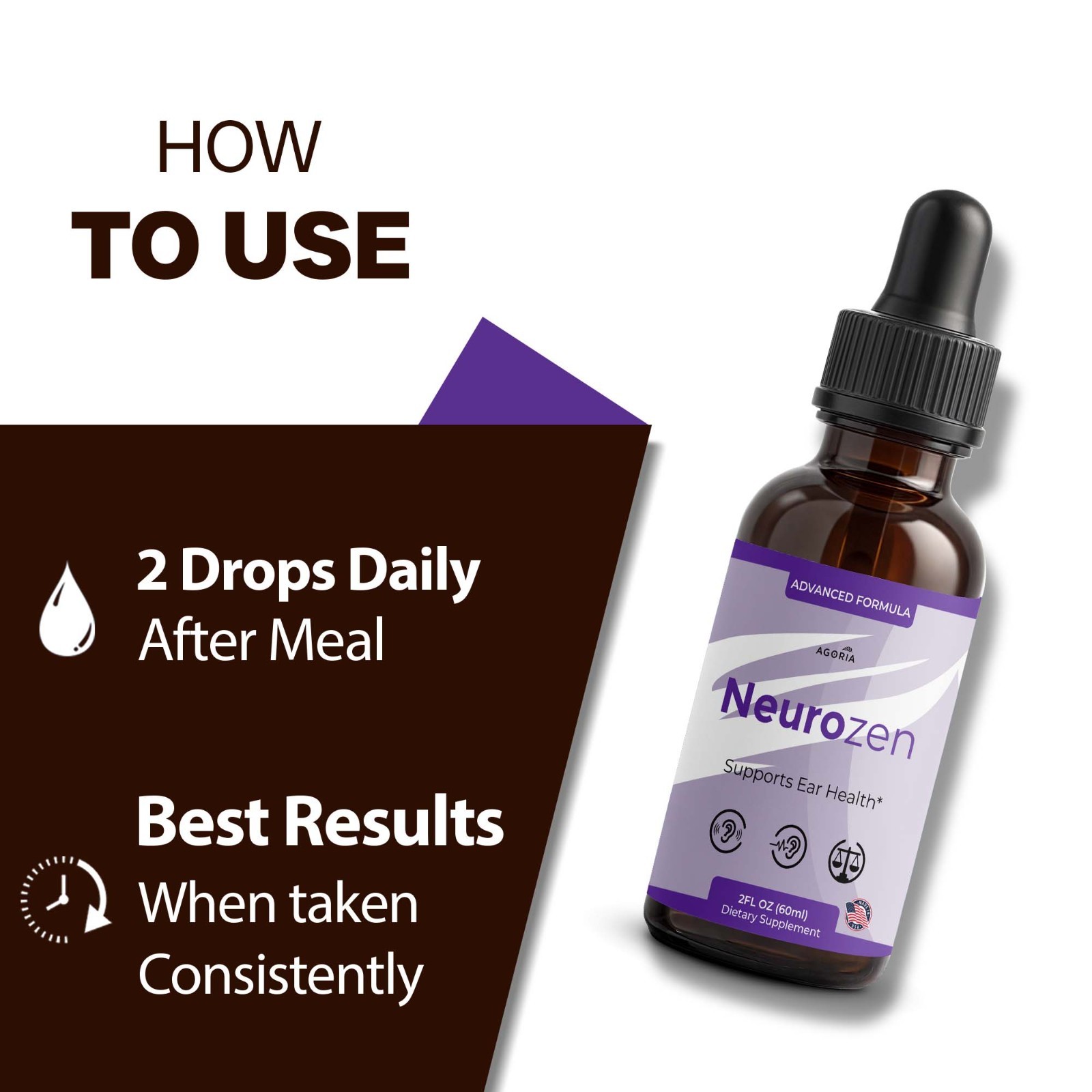 (1 Pack) NeuroZen Drops, Neuro Zen Advanced Ear Health and Hearing Support Drops