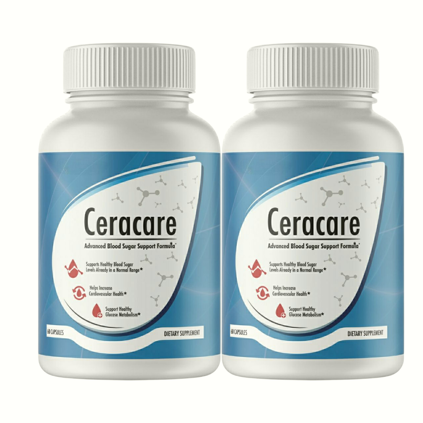 2-Pack Ceracare Blood Support for Energy and Weight Management – 120 Capsules
