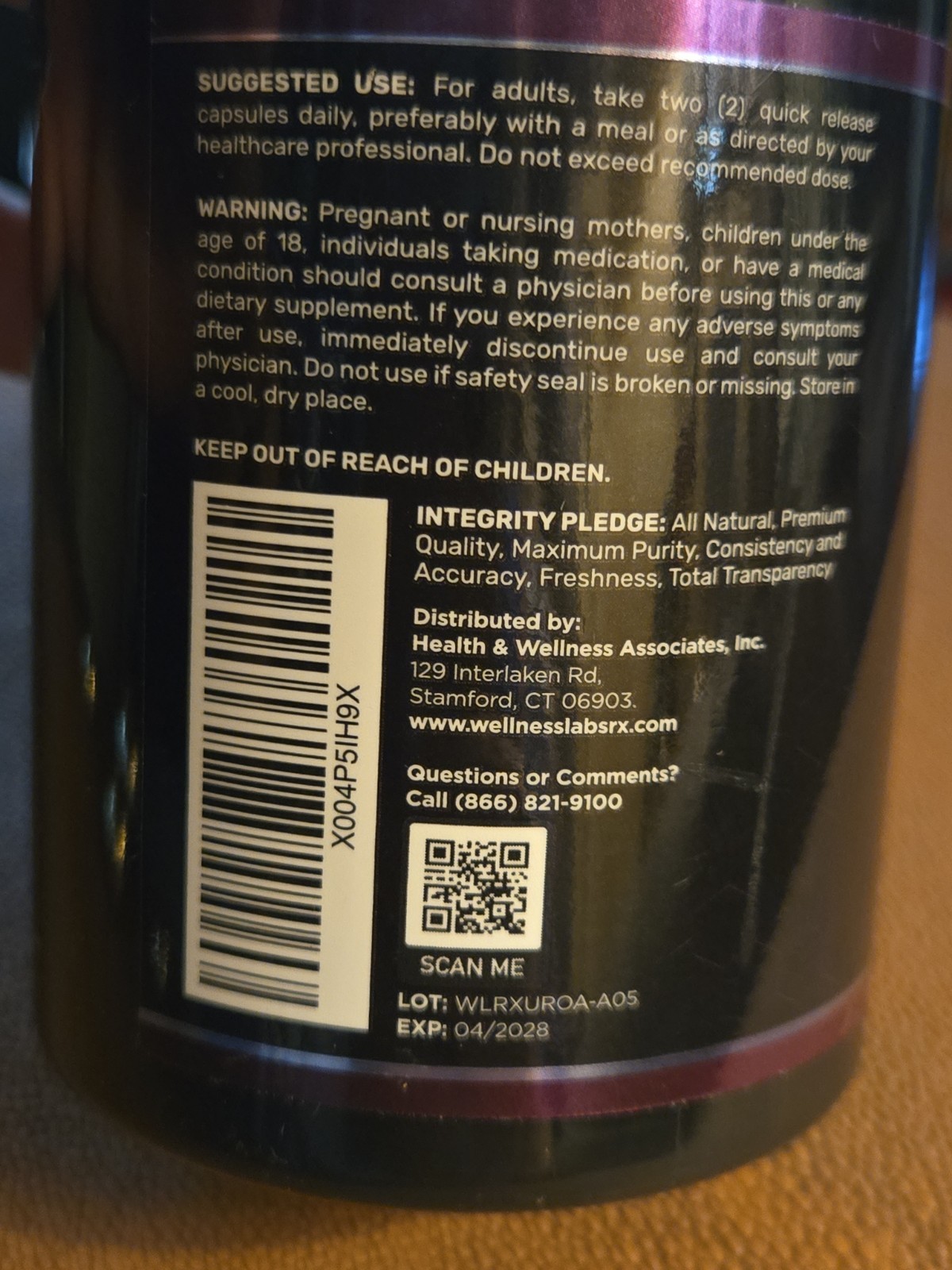 Urolithin A Supplement 120 Veggie Capsules 1,000mg MG Per Serving. EXP : 4/28