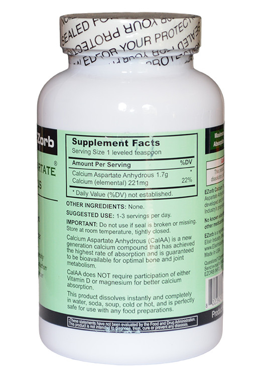 EZorb Calcium (1 Powder) Absorbs 92%, Bone Spurs, Osteoporosis, Arthritis Health