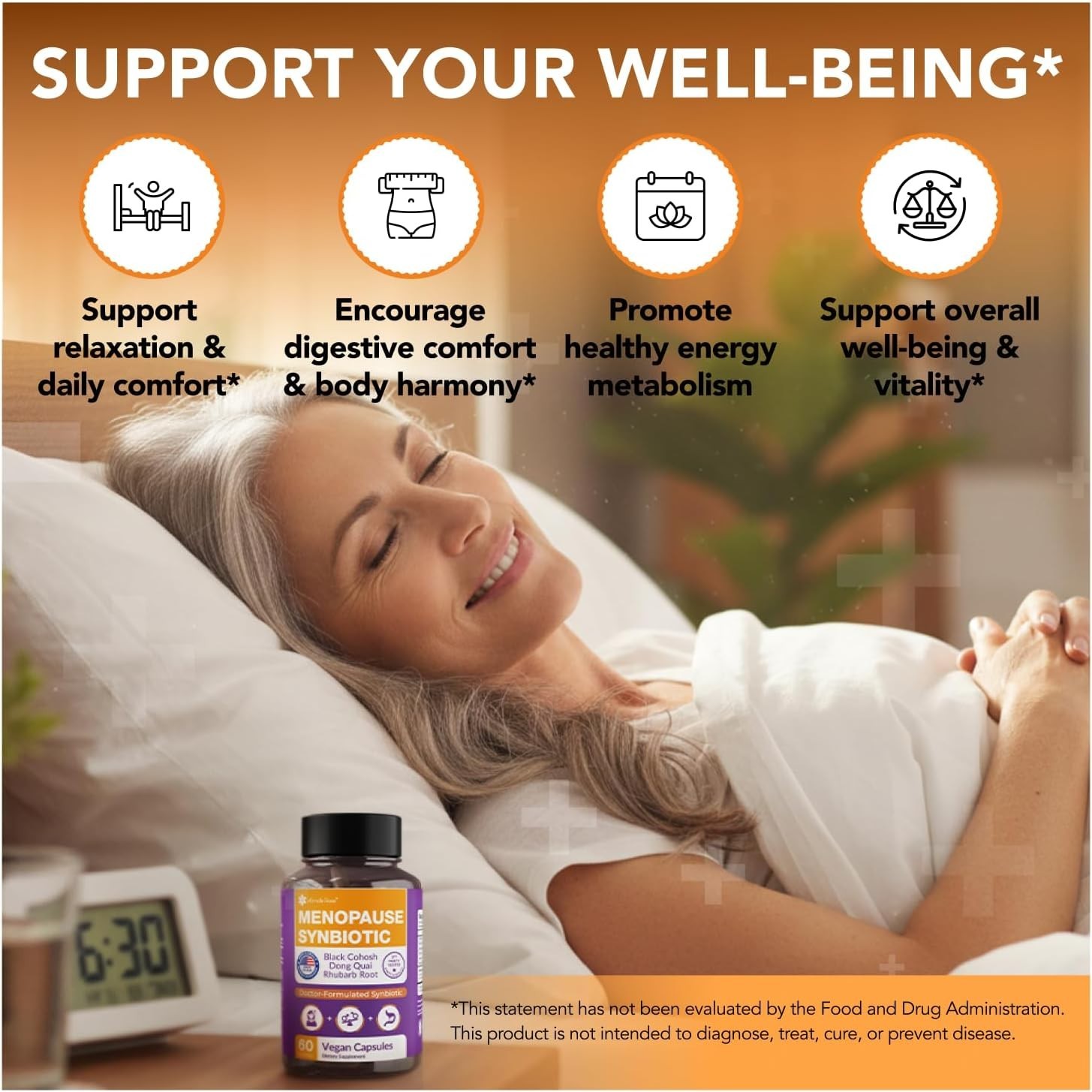 Menopause Synbiotic Supplements for Women – Dong Quai, Black Cohosh. Exp-10/2027