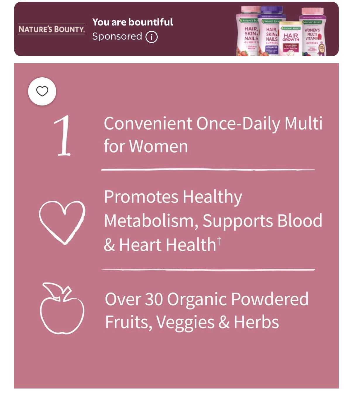 Garden of Life Organics Women Multivitamins – 30 Vegan Tabs..