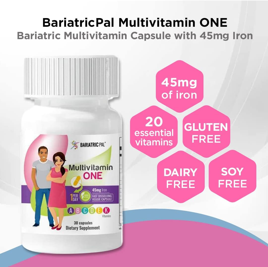 Multivitamin ONE 1 per Day! Bariatric Multivitamin Capsule with 45Mg Iron (30 Co