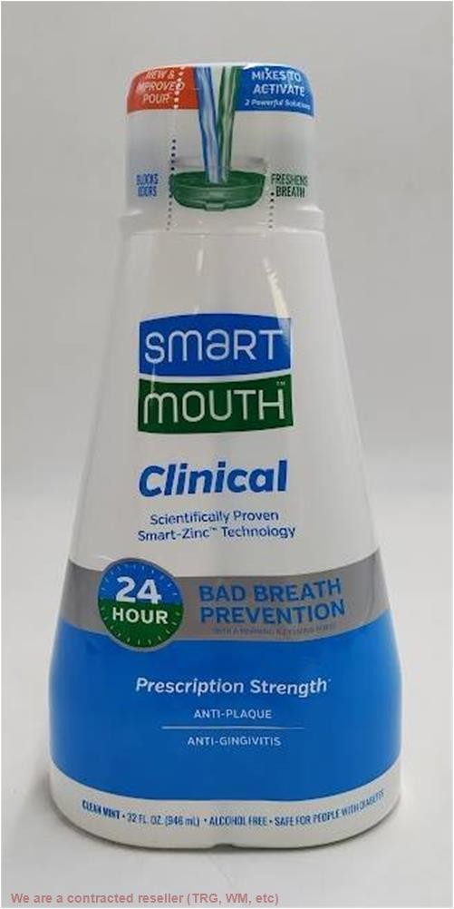 SmartMouth Clinical Activated Oral Rinse Mouthwash – 32 fl oz EXP: 02/2028