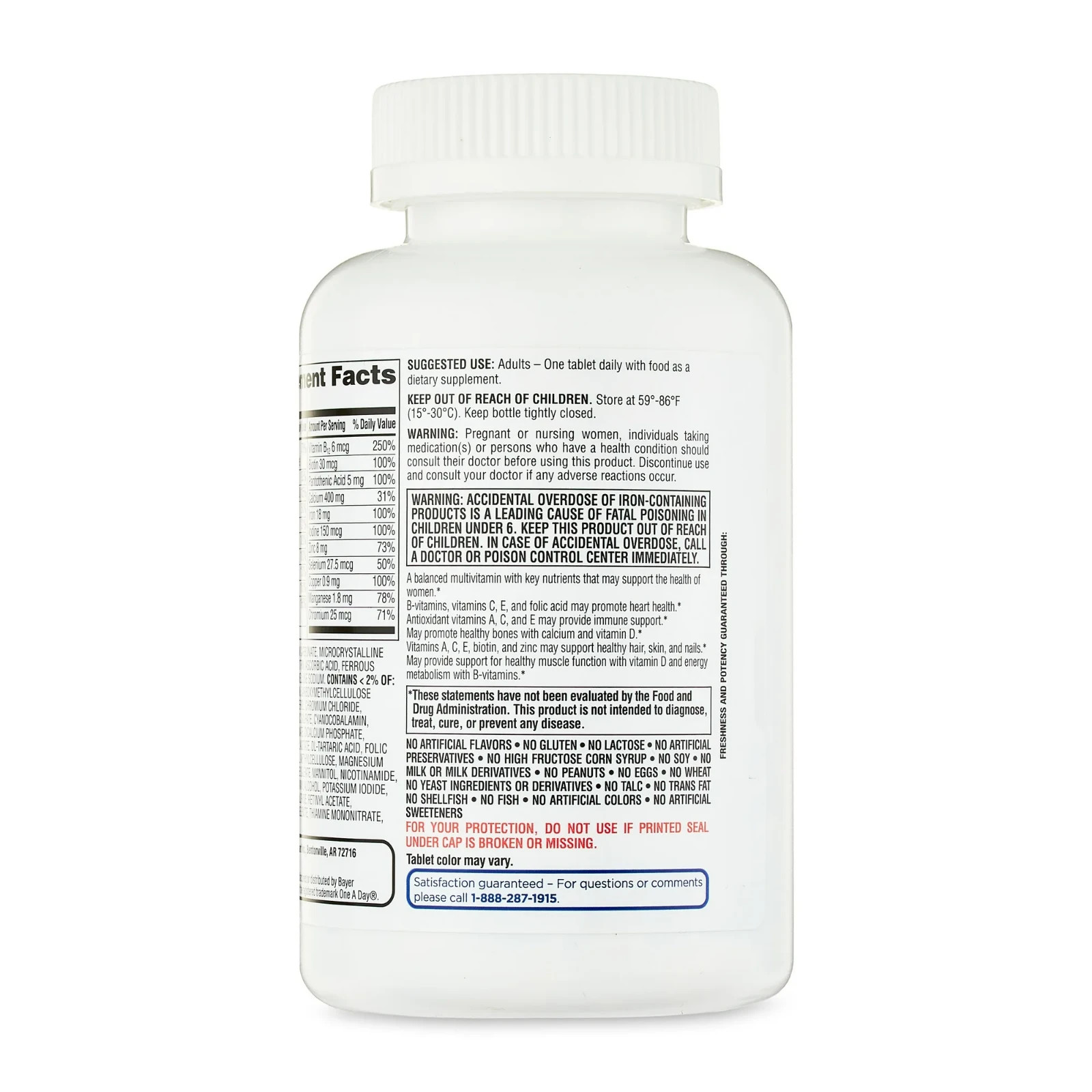 Equate One Daily Women’S Tablets Multivitamin/Multimineral Supplement, 200 Count