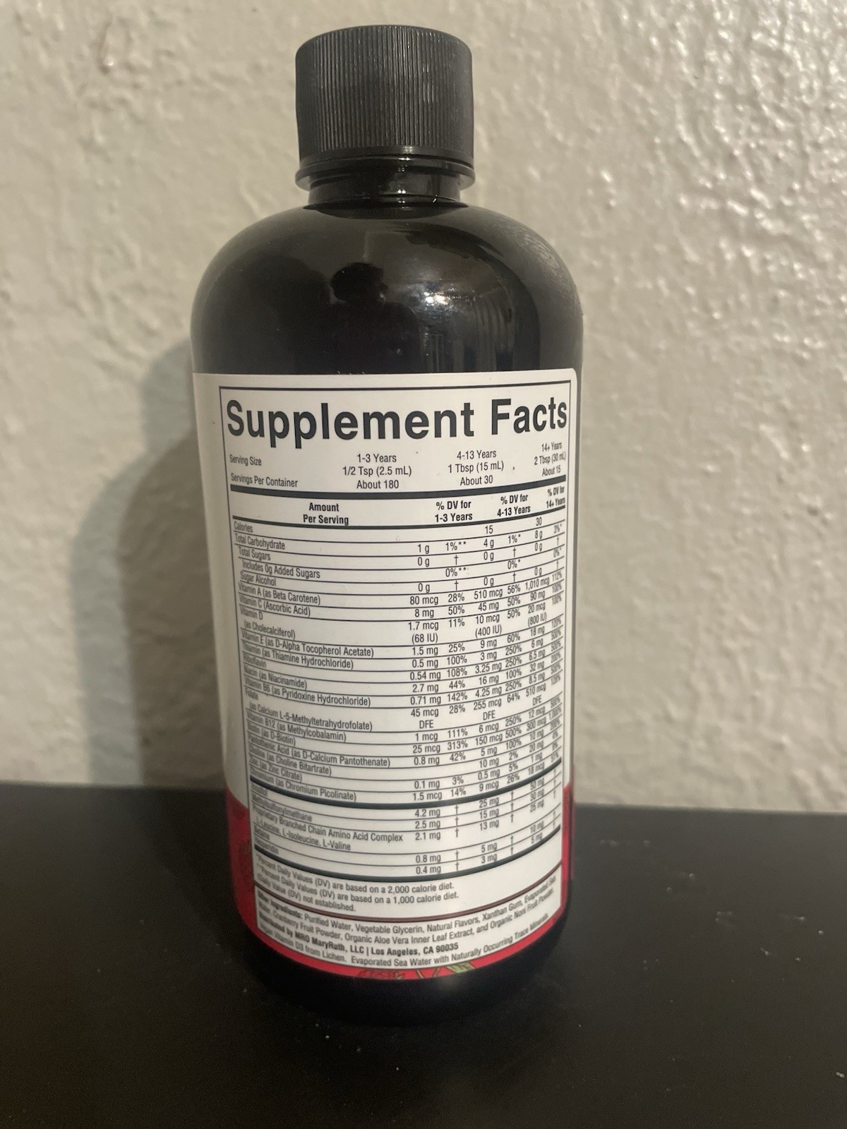 Mary Ruths Liquid Morning Broad Spectrum Raspberry 15.22 Fl Oz Exp 9/27 New