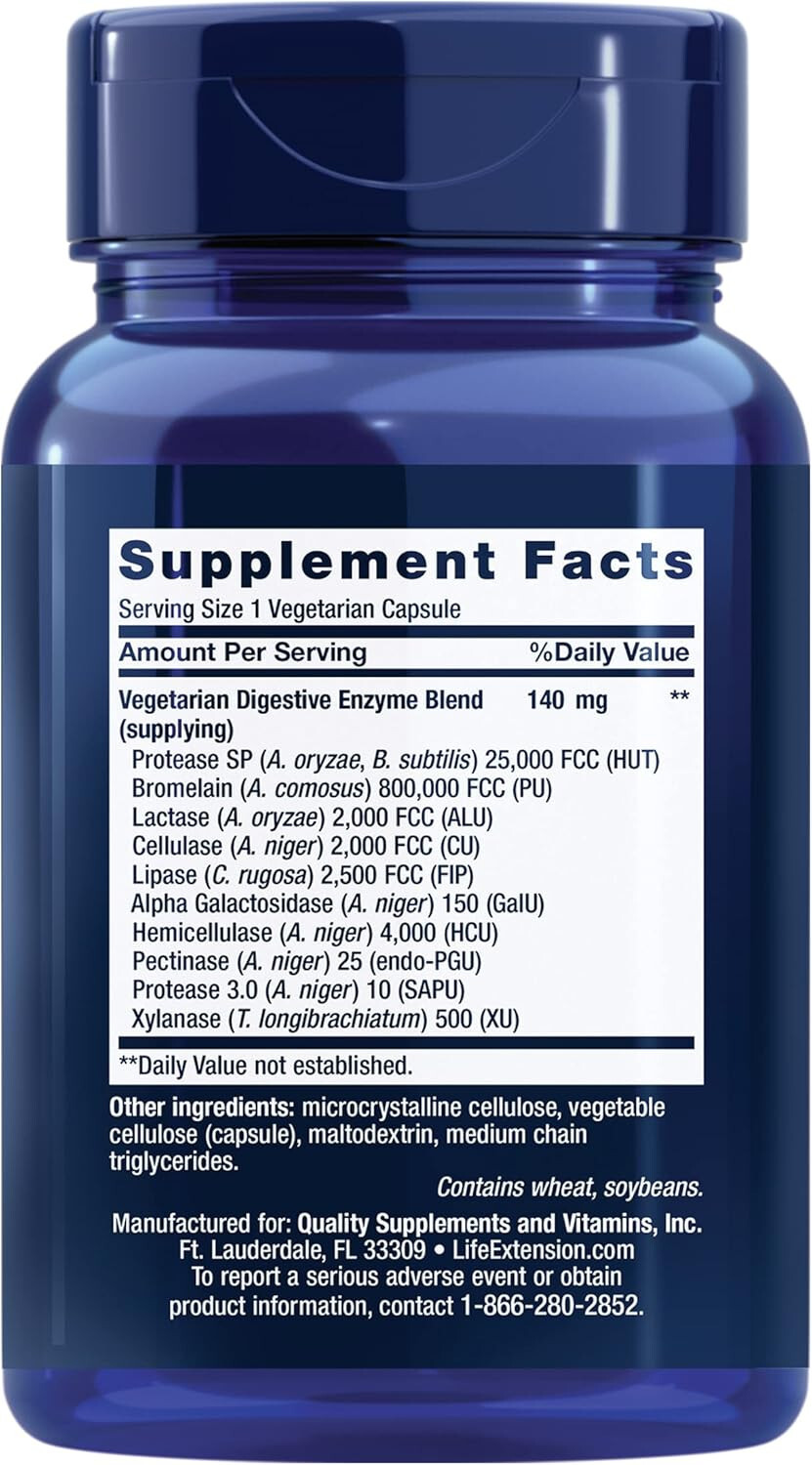 Life Extension Enhanced Super Digestive Enzymes 60 vegetarian capsules