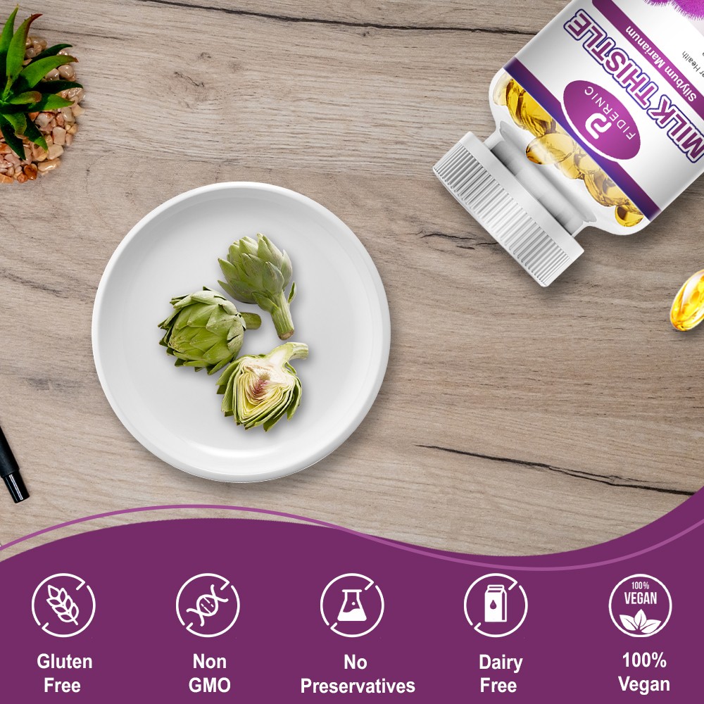 60 Milk Thistle Capsules High Silymarin Liver Cleanse Detox Support Supplement