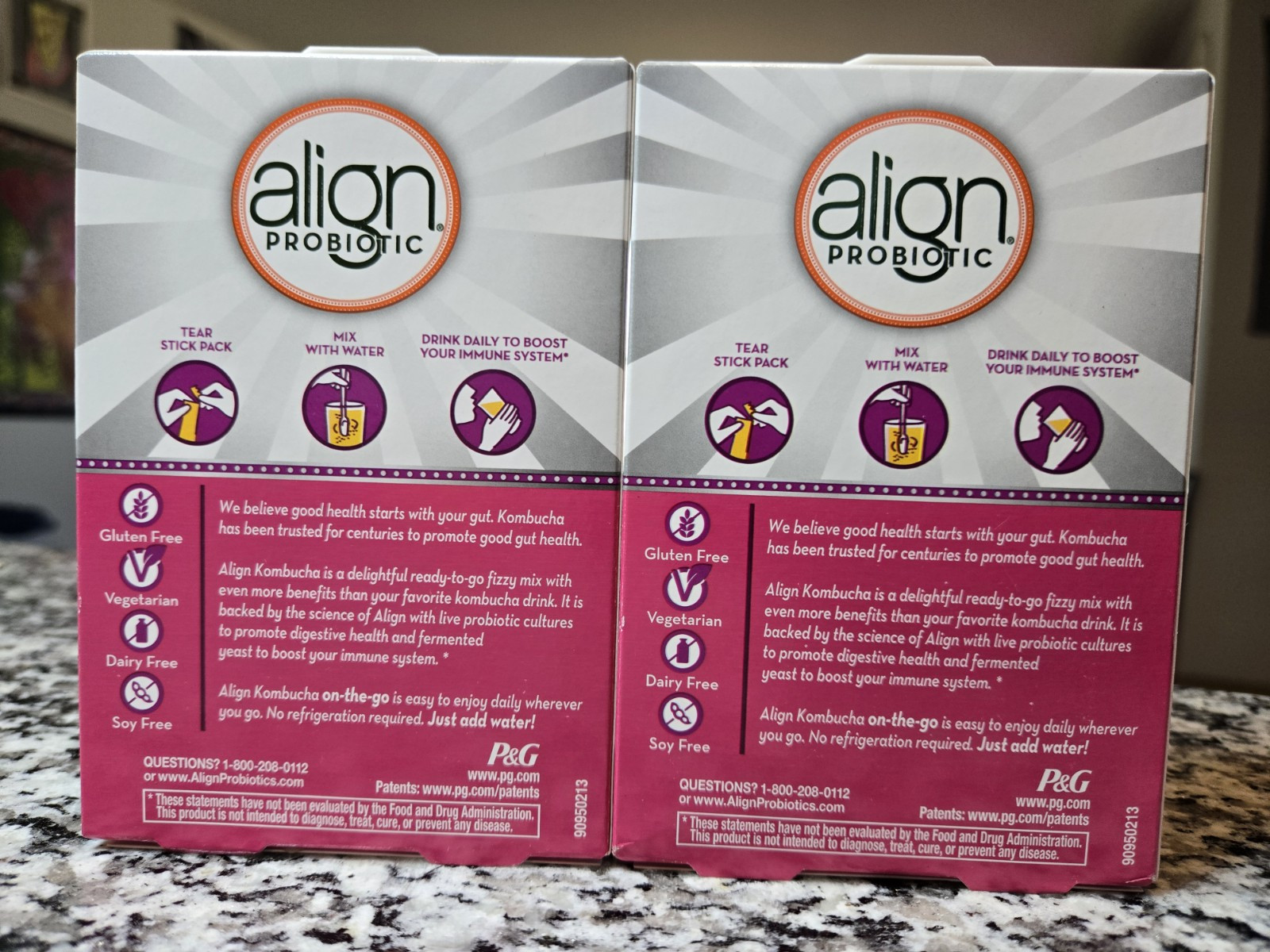 2 X Align Kombucha Lemon Ginger – 14 Packs X2 = 28 Stick Packs EXP 06/22