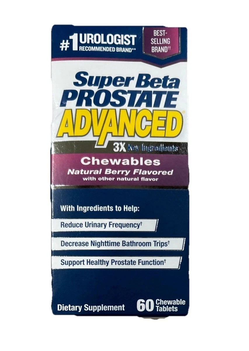 Super Beta Prostate Advanced Natural Berry Chewables 60 Ct Exp 08/206