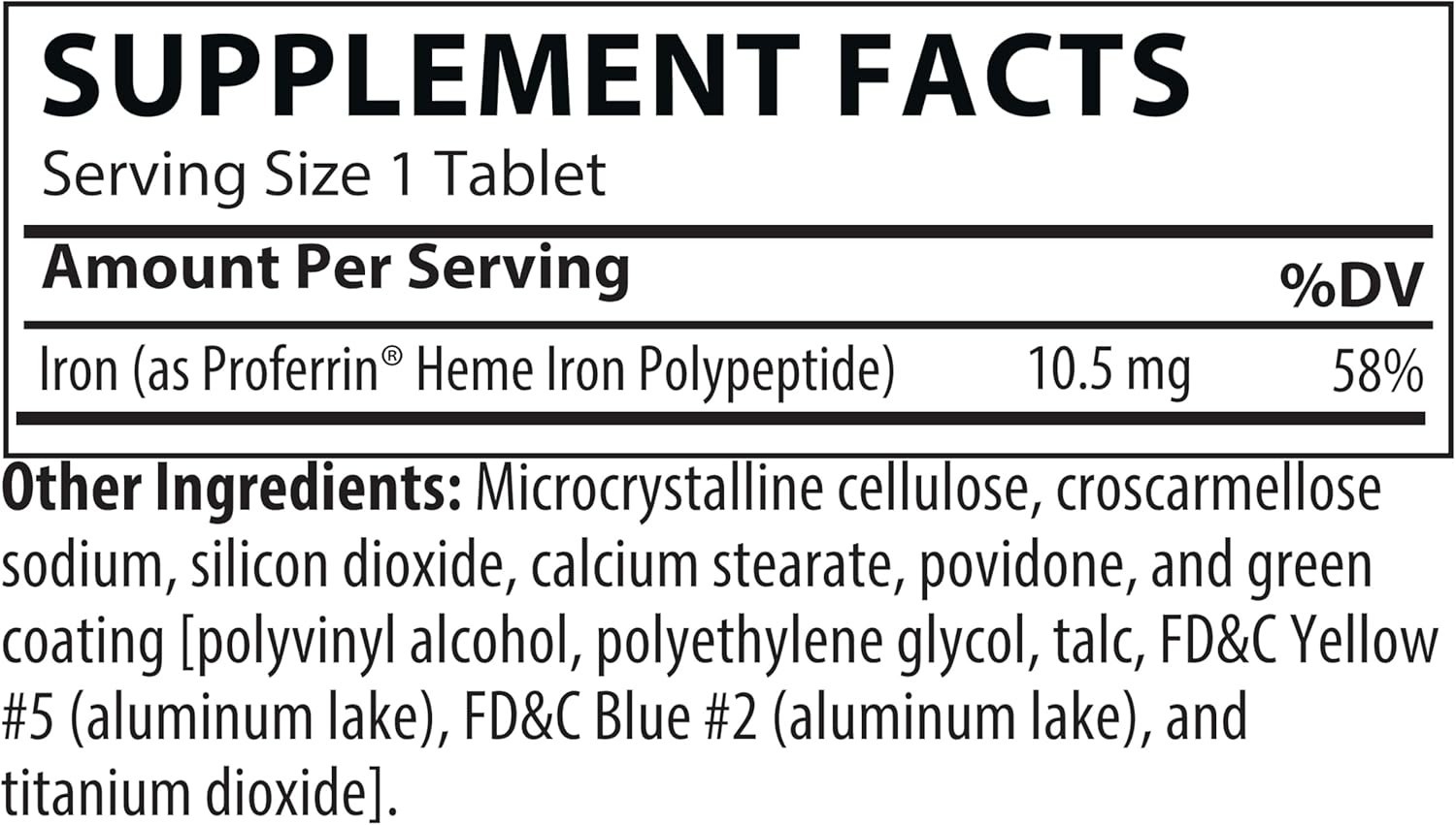 Easy Iron Absorption – 30 Unflavored Tablets with 0.5mg Heme Iron, Gut-Friendly