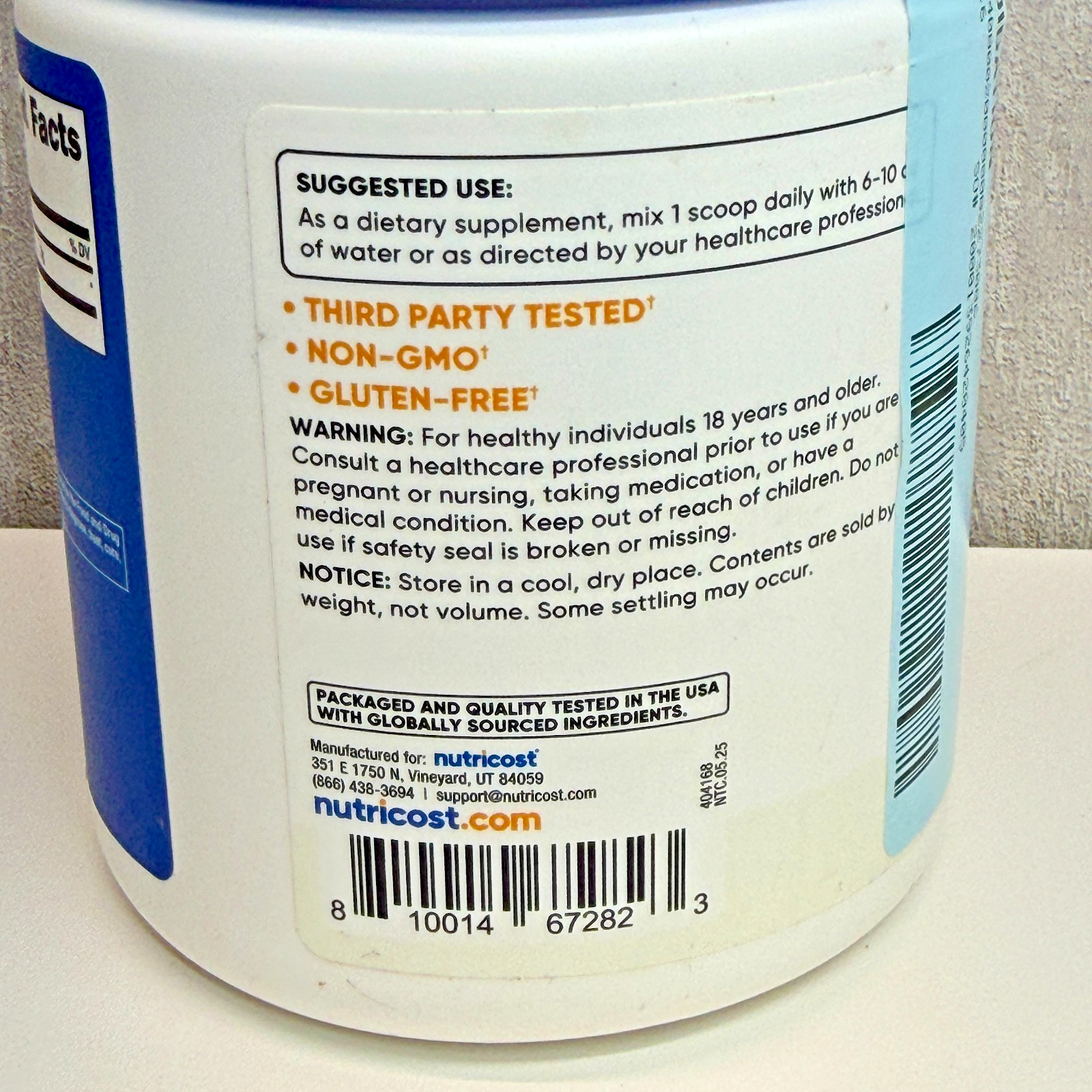 Nutricost Glycine Powder 1lb – Non-GMO, Gluten Free Exp. 08/2028
