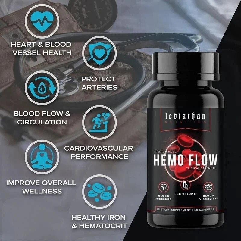 3X Leviathan Nutrition Hemo Flow Supplement with Nattokinase for Nitric Oxide