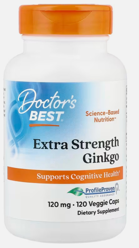 Ginkgo Biloba, Extra Strength, Doctor’s Best, 120 mg, 120 Caps EXP 08/2027