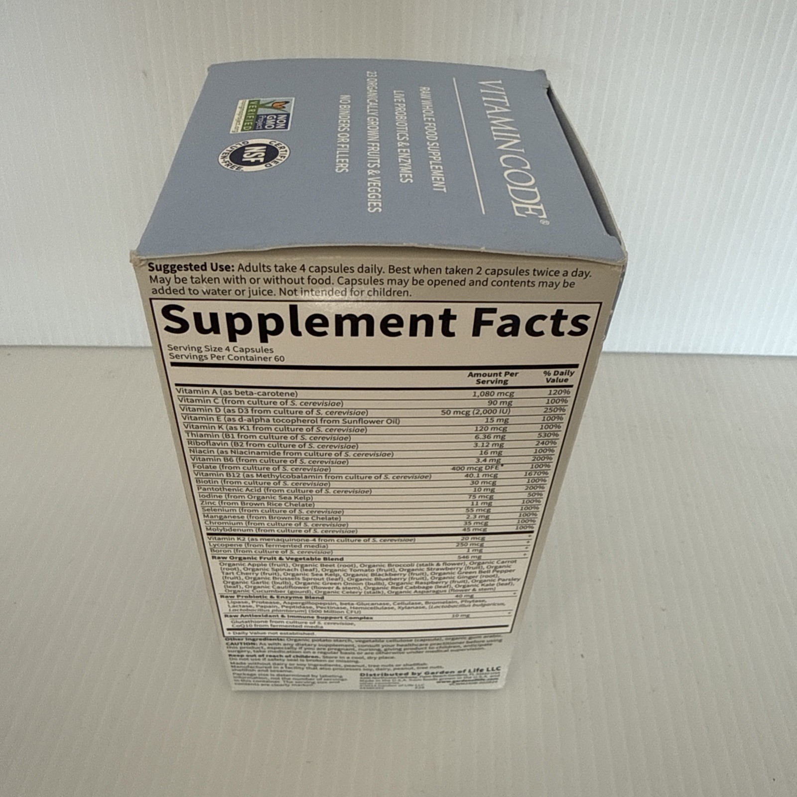 Garden of Life Vitamin Code 50 & Wiser Men 240 Veg Caps (60 Day Supply) 05/2026