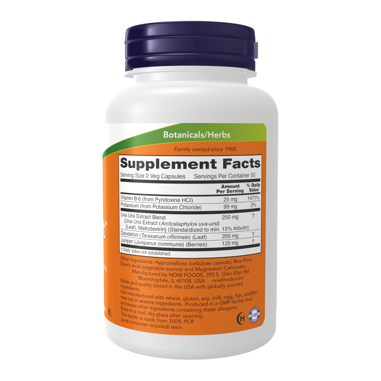 Now Foods Supplements, Water Out With Standardized Uva Ursi, Dandelion, 100 caps