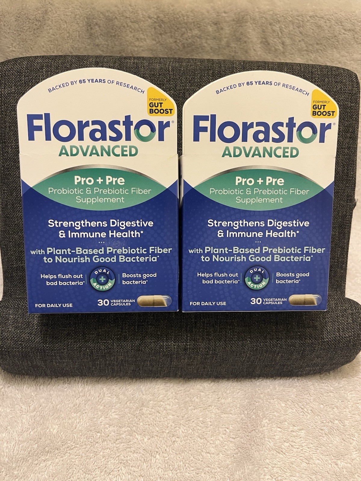 Florastor Advanced Probiotic and Prebiotic Supplement, 30 Capsules NIB Lot of 2