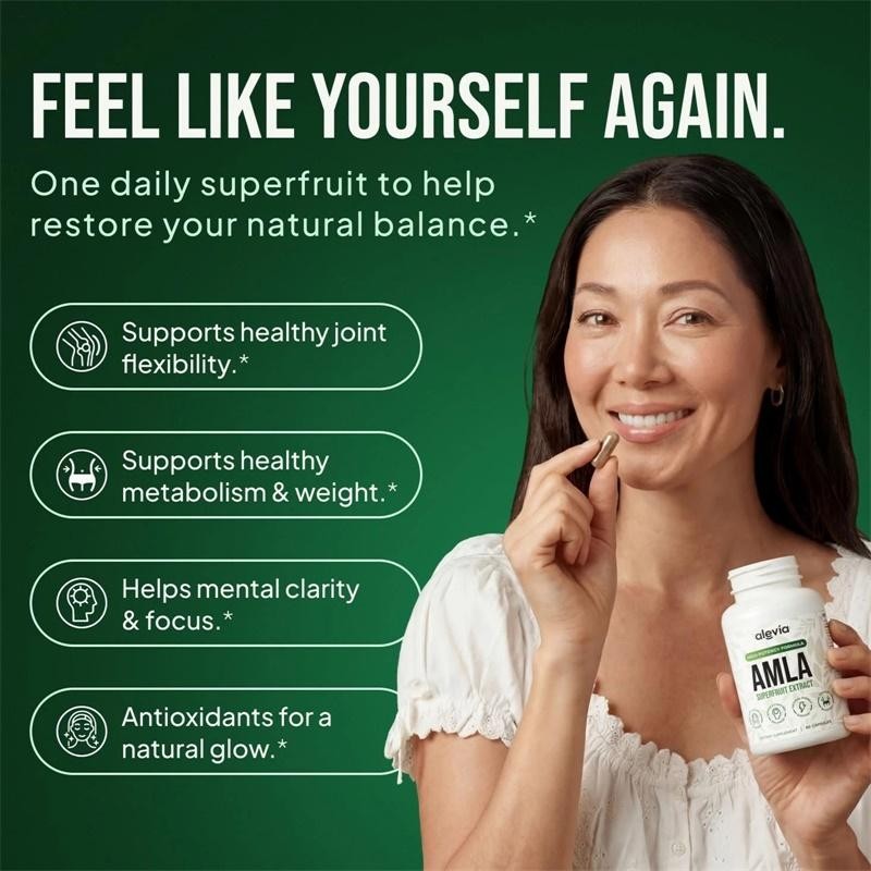 Alevia Organic Amla Capsules 1000mg Indian Gooseberry Antioxidant Supple 60c