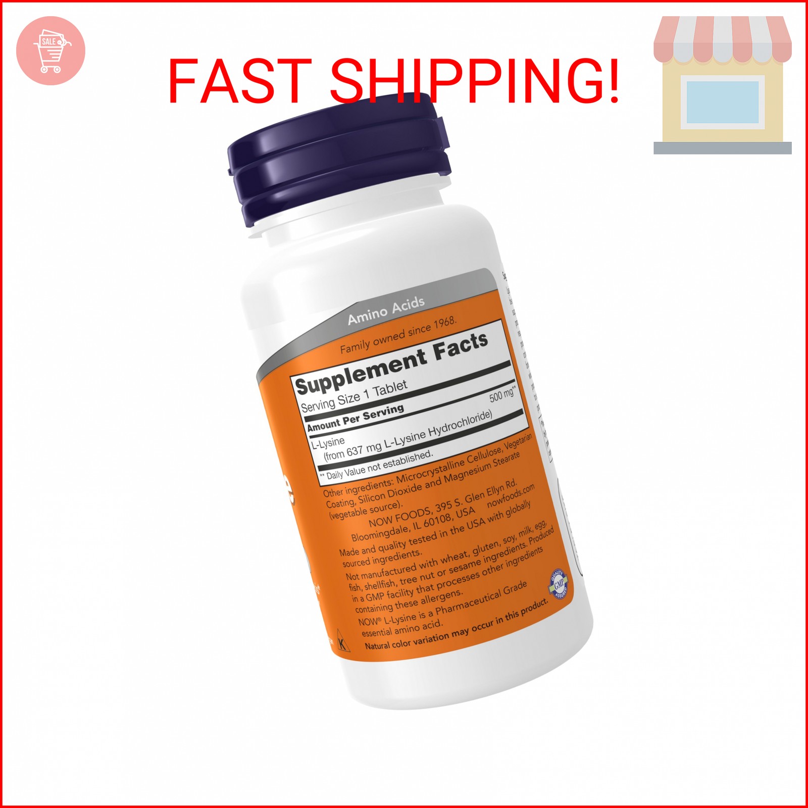 NOW Foods Supplements, L-Lysine (L-Lysine Hydrochloride) 500 mg, Amino Acid, 100