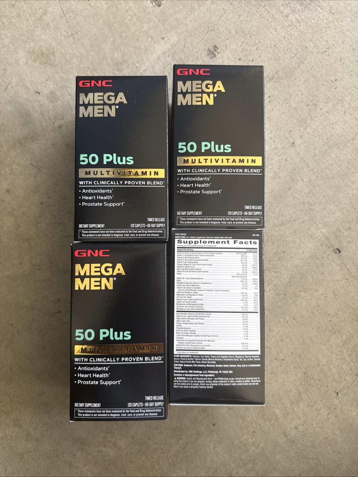 4 X. GNC Mega Men 50 Plus 120 Caplets Free Shipping Expiry 08/2027
