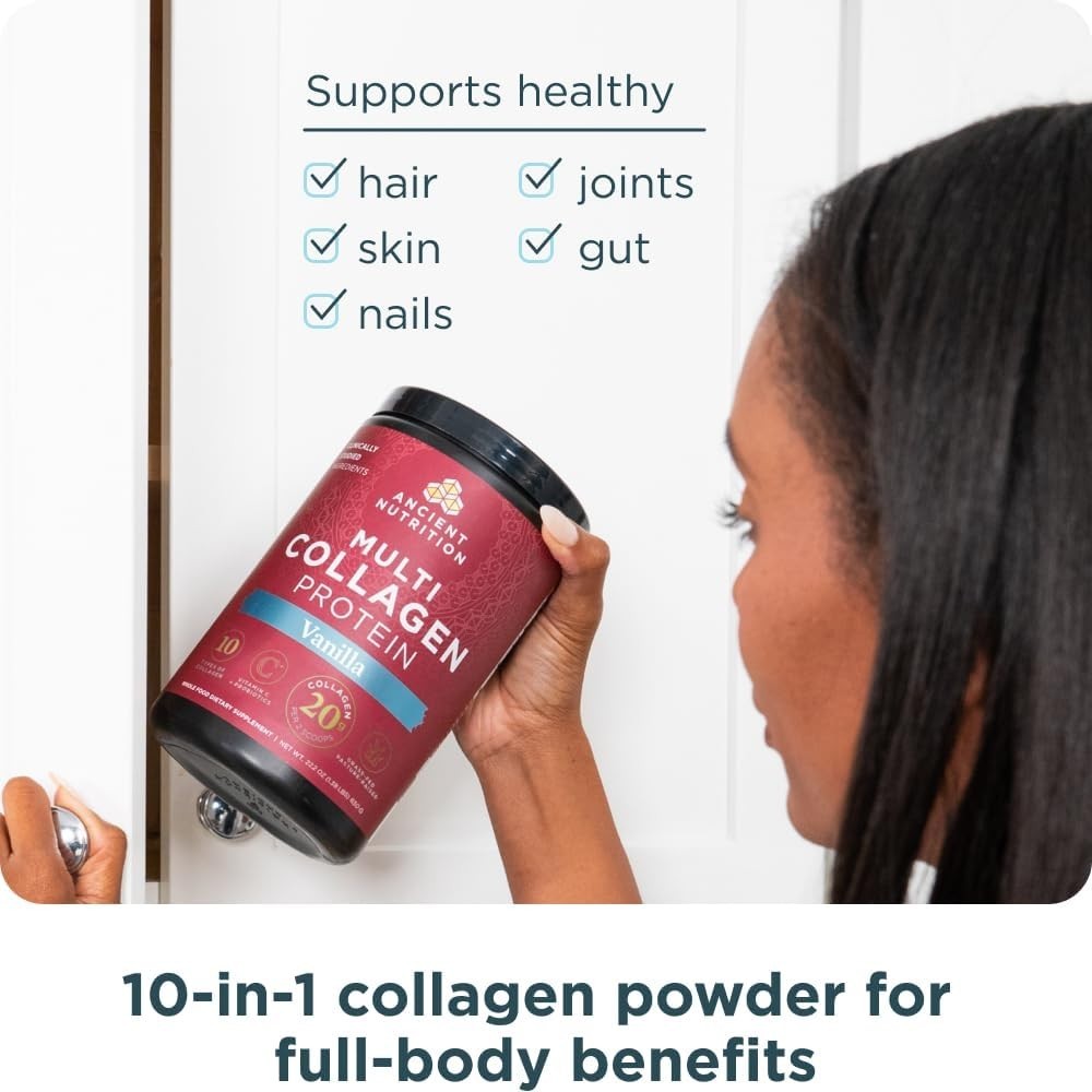 Ancient Nutrition Multi Collagen Protein Powder Vanilla 24 Servings Hydrolyzed