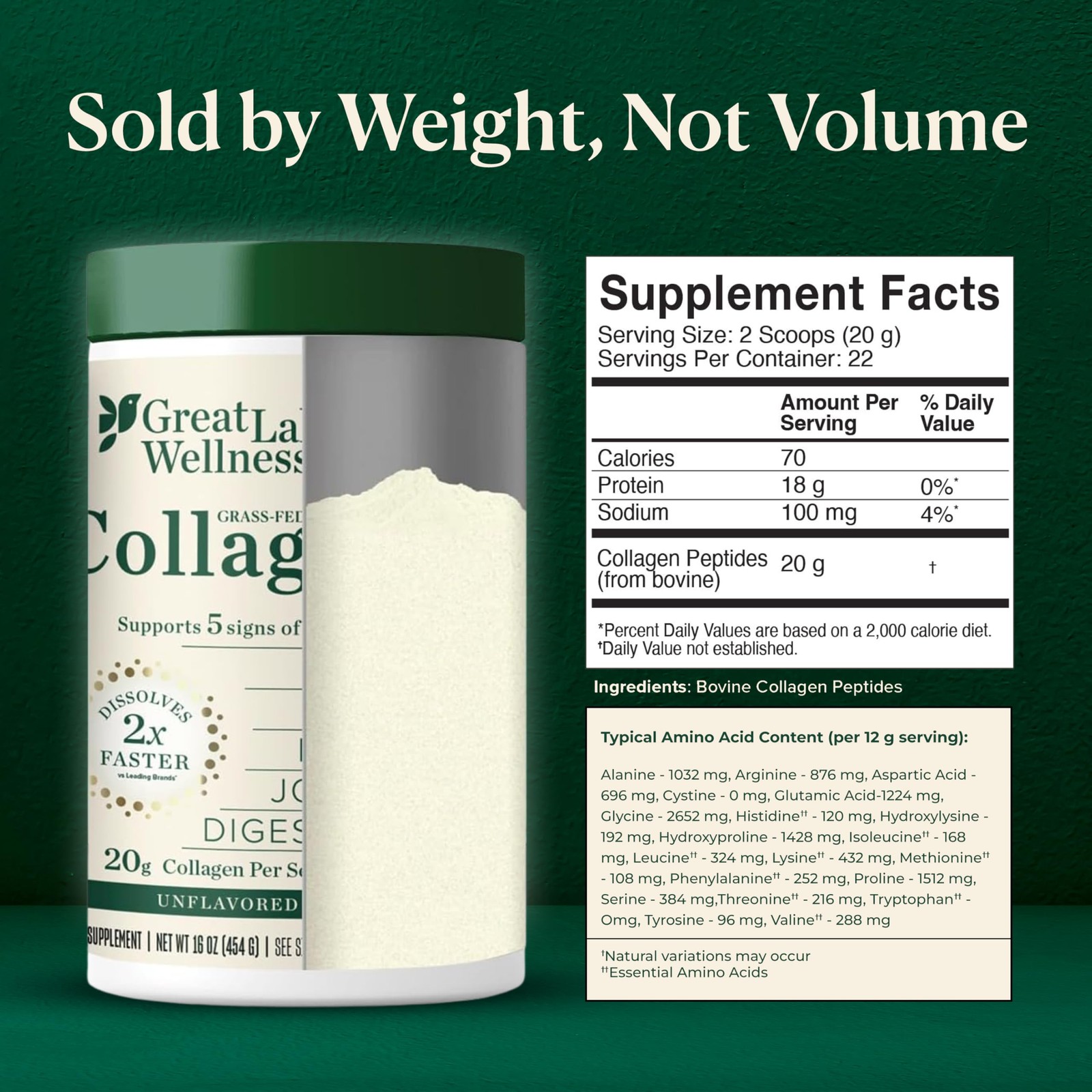 Collagen Peptides Powder – Supports Skin, Hair, Nails, Joints & Digestion – H…