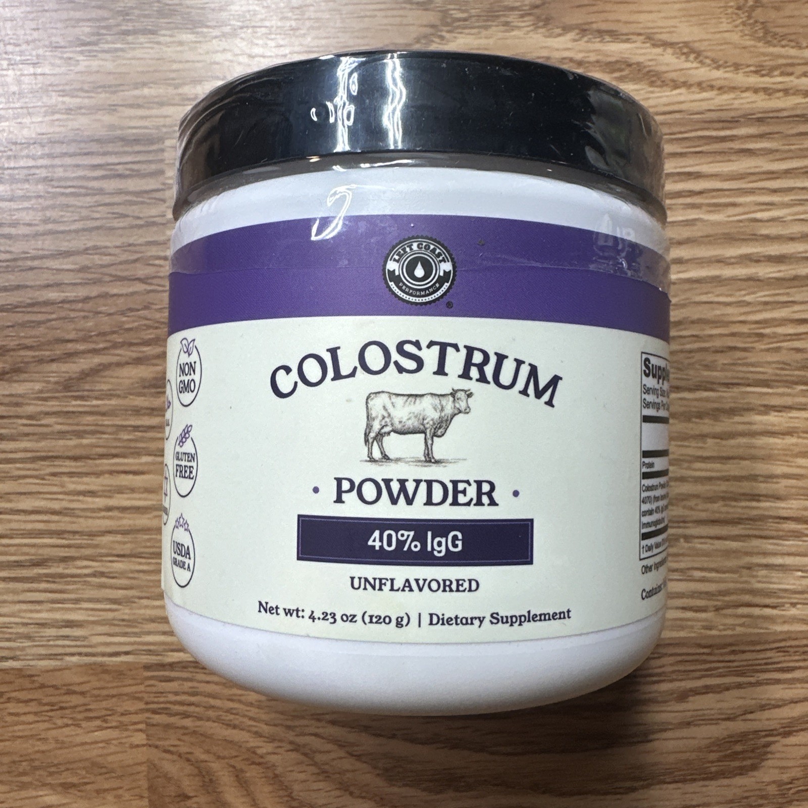 Left Coast Colostrum powder unflavored 120g whole bovine Performance New Sealed