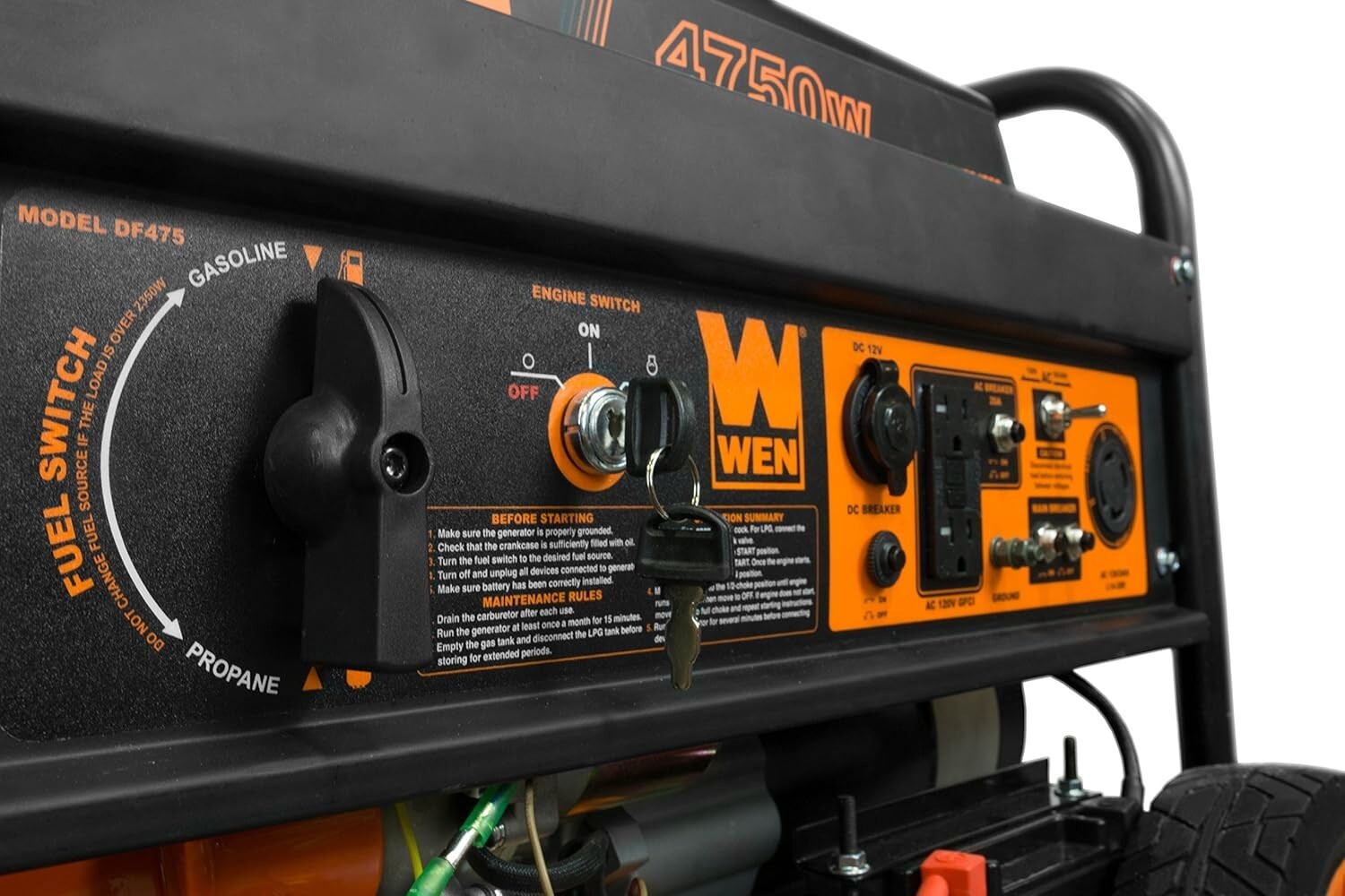 Efficient Dual Fuel Portable Generator – 4750 Watts, 120V/240V with GFCI Outlets
