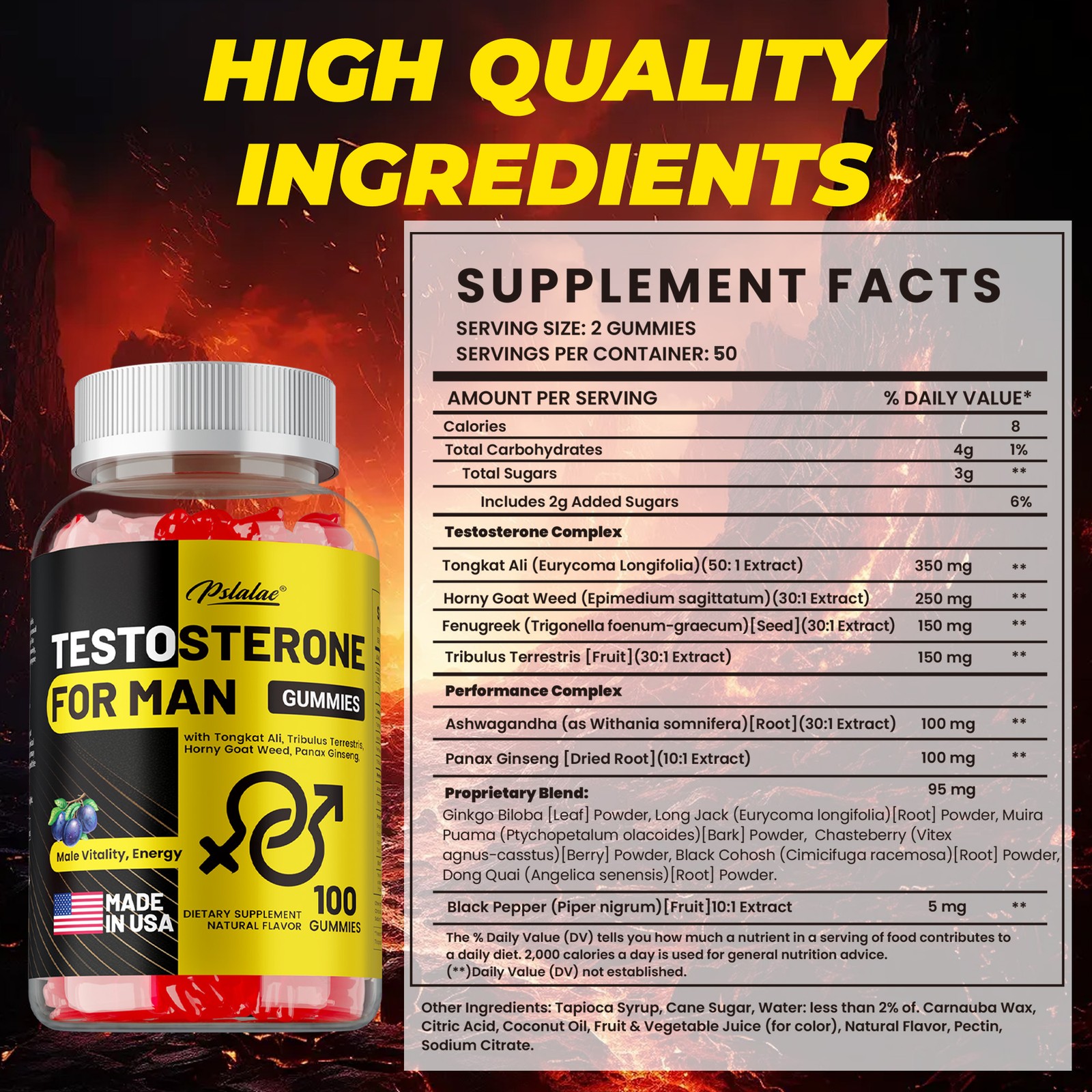 Testosterone for Man 100pcs – Libido Support, Muscle Recovery After Exercise