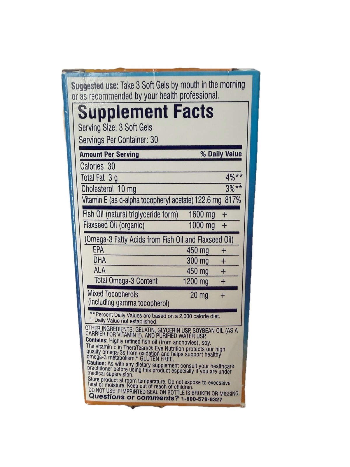 3X Thera Tears Eye Nutrition Dry Eye Relief Capsules 90 Capsule 3/28