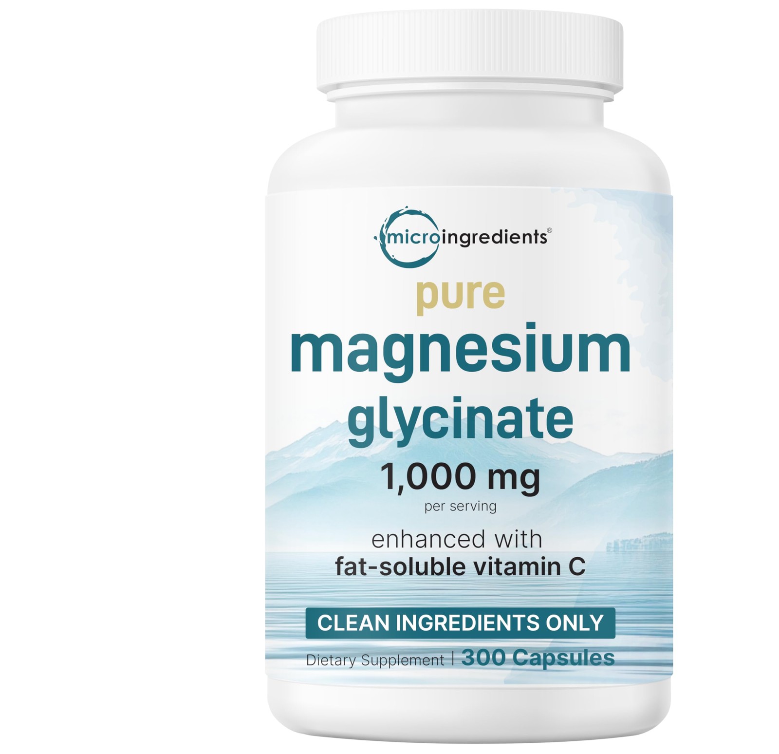 Pure Magnesium Glycinate 1,000mg, 300 Capsules | 100% 300 Count (Pack of 1)