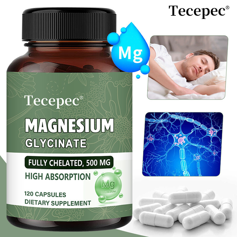 Pure Chelated Magnesium Glycinate 500 mg – 30/60/120 Capsules