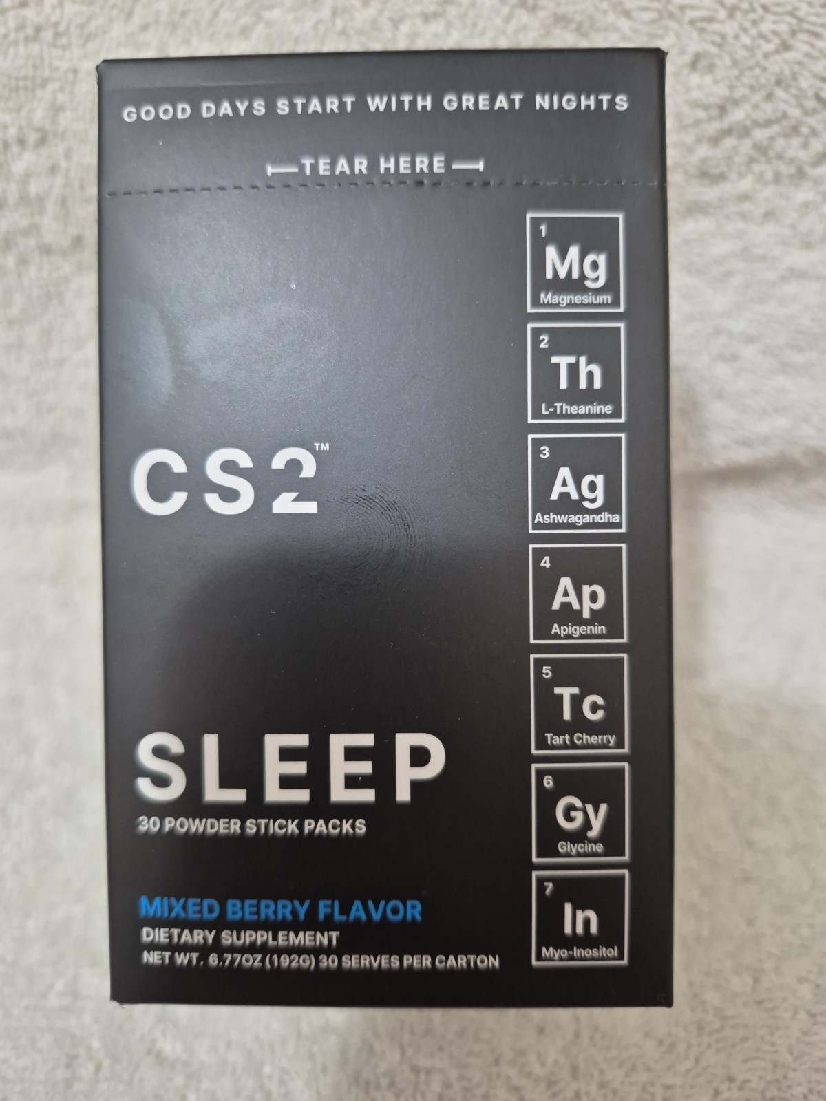 Lot of 4 CS2 Sleep Drink Mix 119 Powder Stick Packs Mixed Berry Exp 04/2028