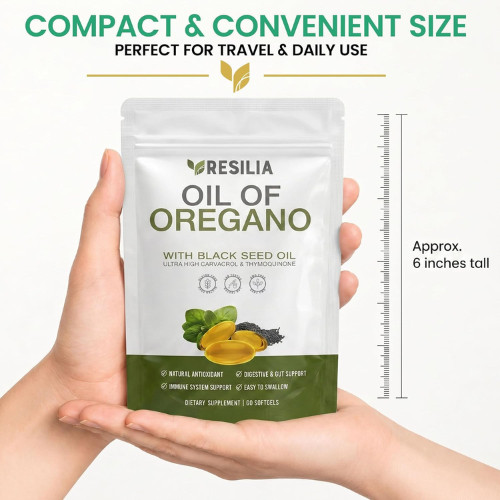 Black Seed Oil 6000mg & Oregano Oil Softgels 60 Ct Non-GMO Supplement