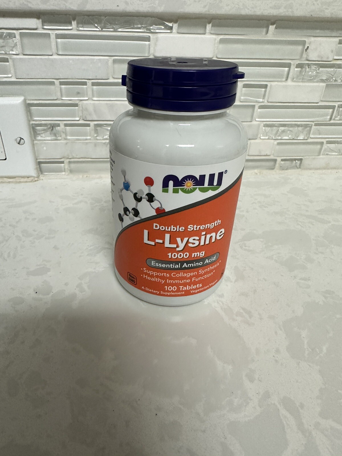 NOW Foods L-Lysine Double Strength 1000mg Tablets – 100 Count