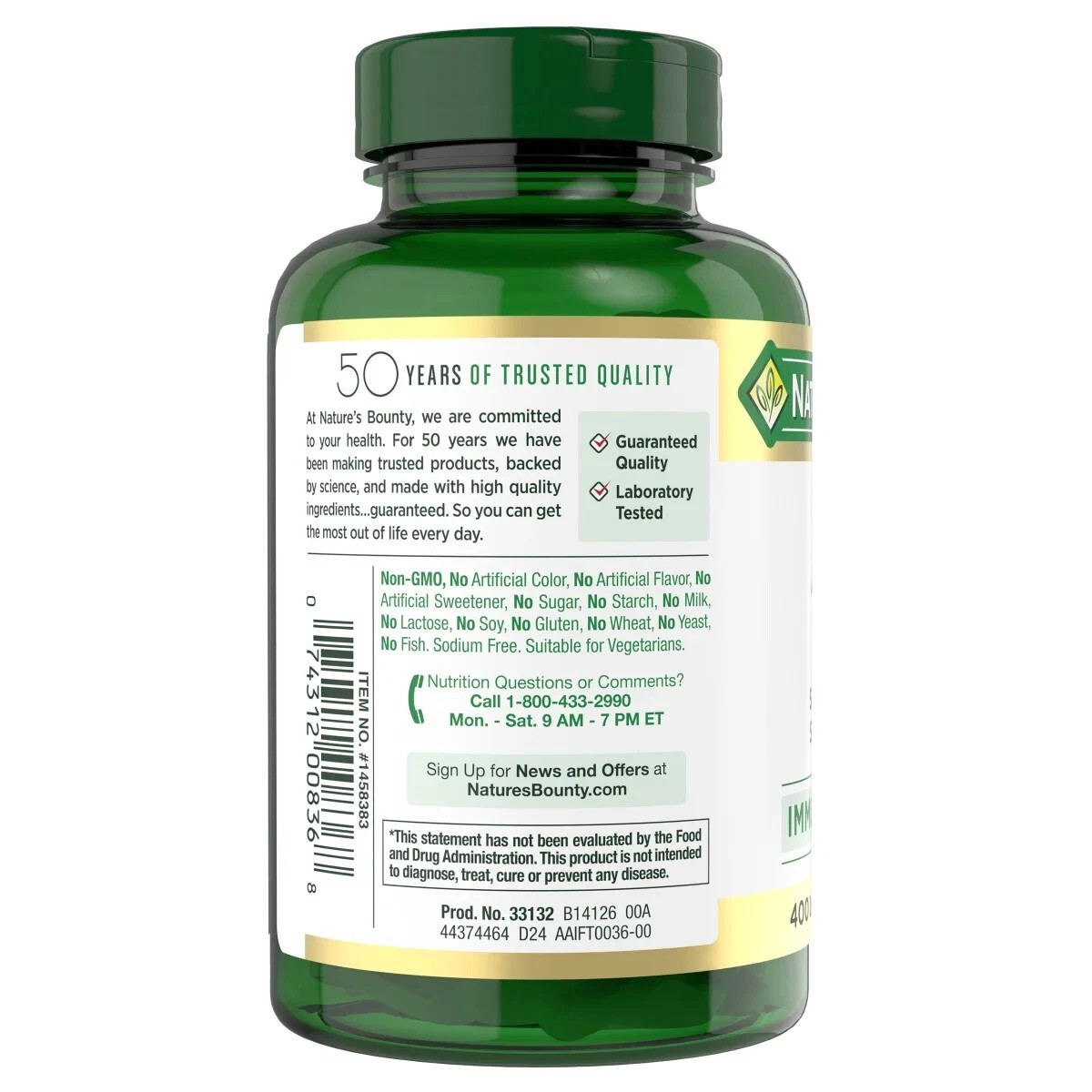 Nature’s Bounty Zinc 50 mg 400 Tablet Support Immume System EXP 10/2028+