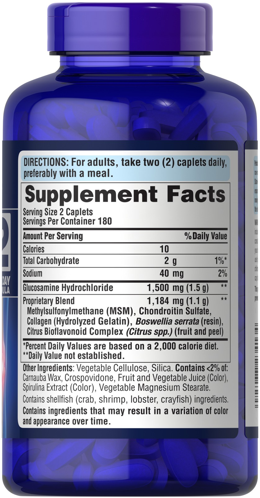 Puritans Pride Triple Strength Glucosamine Chondroitin MSM Joint Soother 360Caps