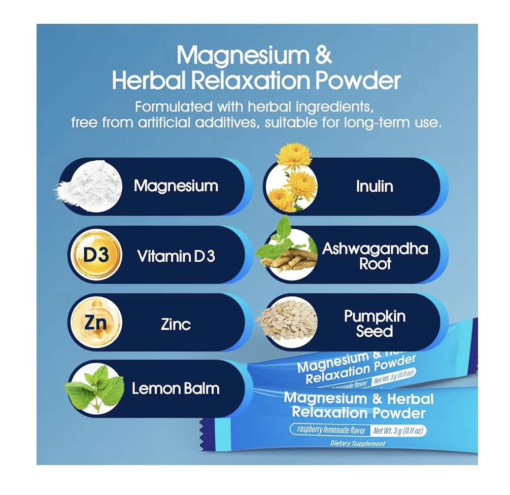 Super Calm,Cortisol Reducer,Magnesium Complex for Women and Men 30 Stick Packs