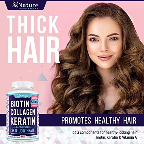 Biotin, Collagen & Keratin Capsules for Hair, Skin, Joint, 5000mcg